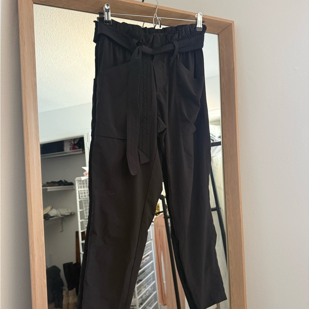 Athleta Black Womens Waist Tie Pants